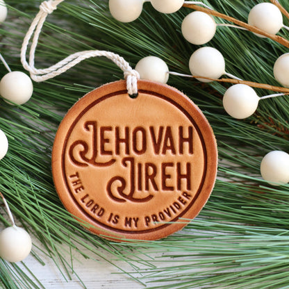 Jehovah Jireh - the Lord is my provider - leather hand-stamped ornament
