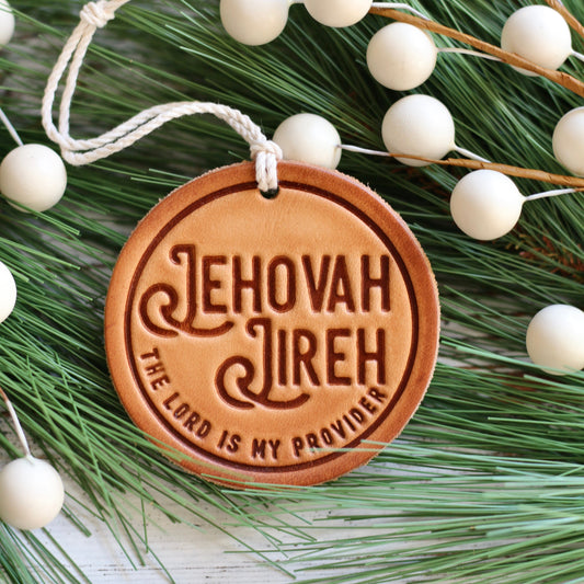 Jehovah Jireh - the Lord is my provider - leather hand-stamped ornament