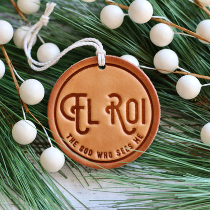 El Roi - the God who sees me - leather hand-stamped ornament