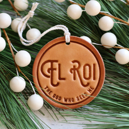El Roi - the God who sees me - leather hand-stamped ornament