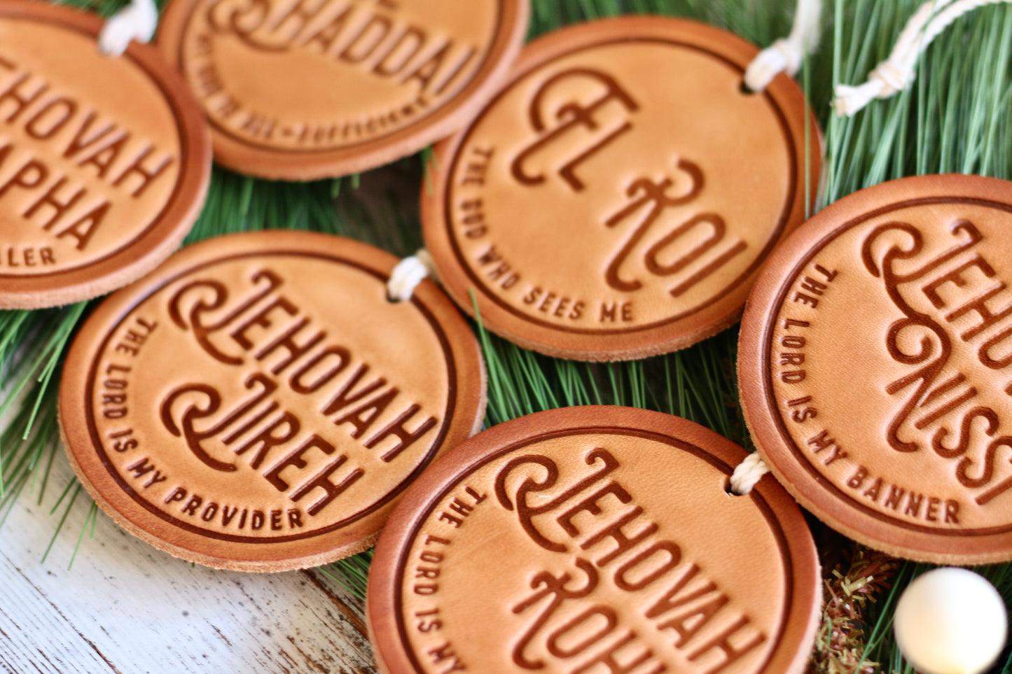 El Roi - the God who sees me - leather hand-stamped ornament