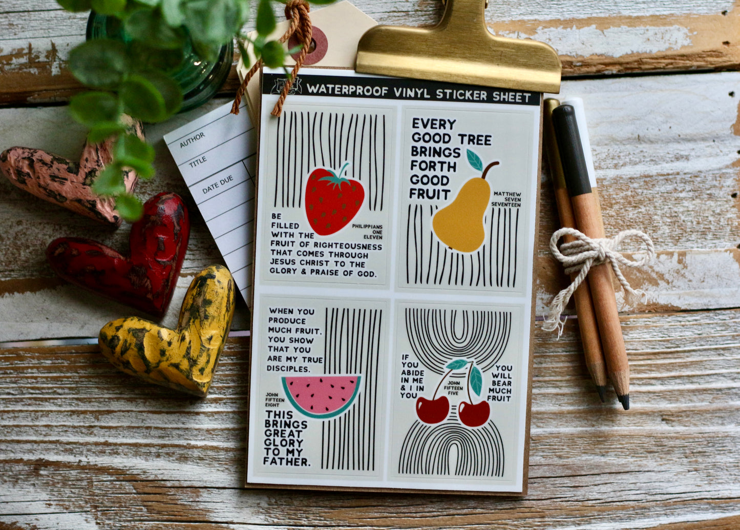 ABIDE fruit waterproof vinyl sticker decal sheet