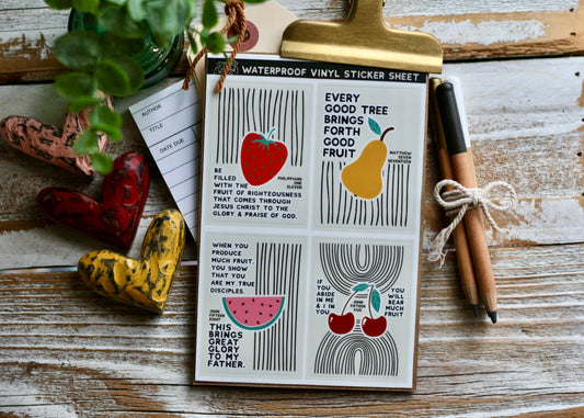 ABIDE fruit waterproof vinyl sticker decal sheet