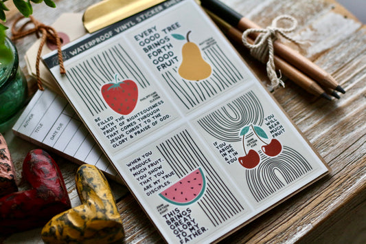 ABIDE fruit waterproof vinyl sticker decal sheet