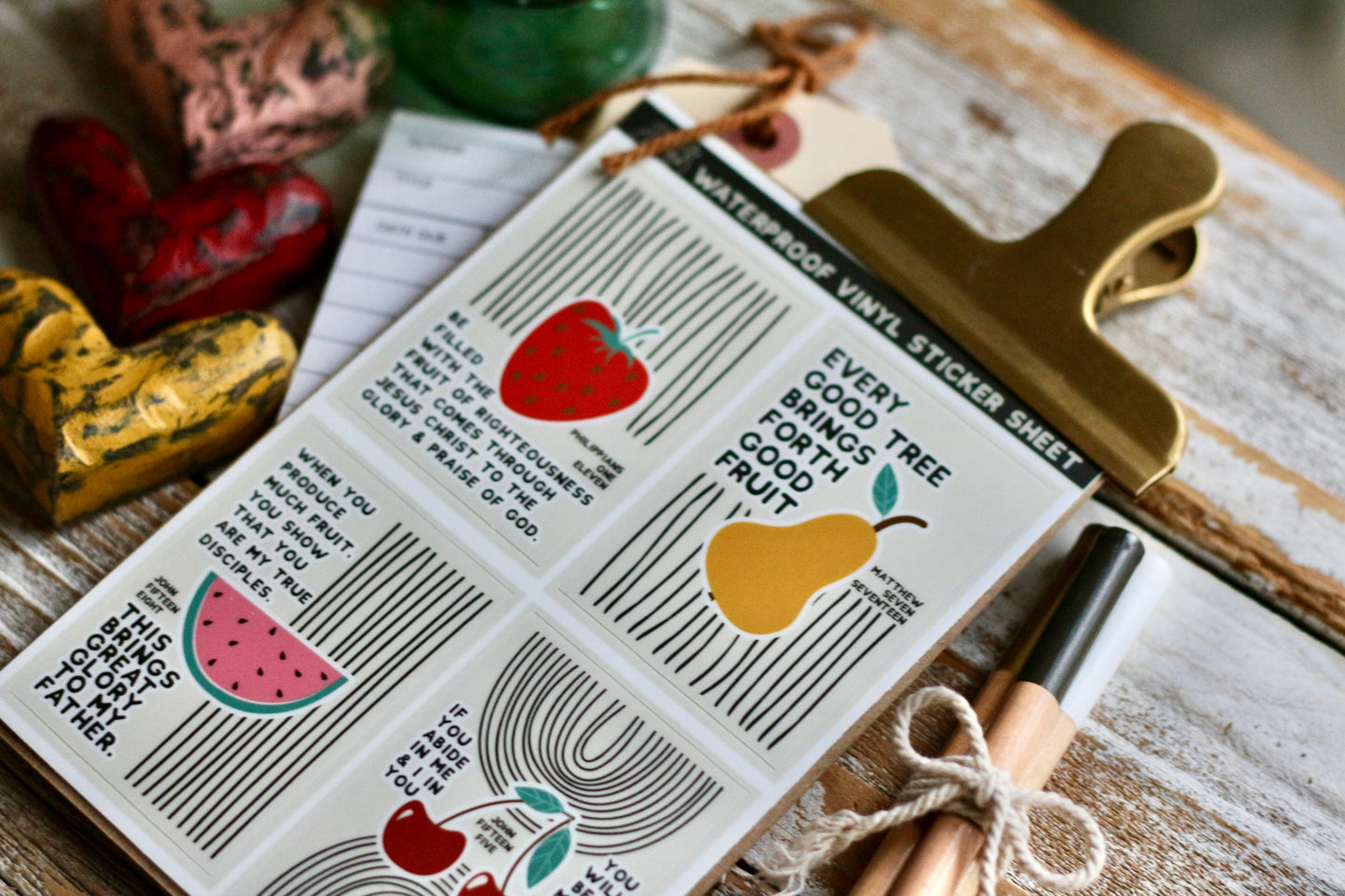 ABIDE fruit waterproof vinyl sticker decal sheet