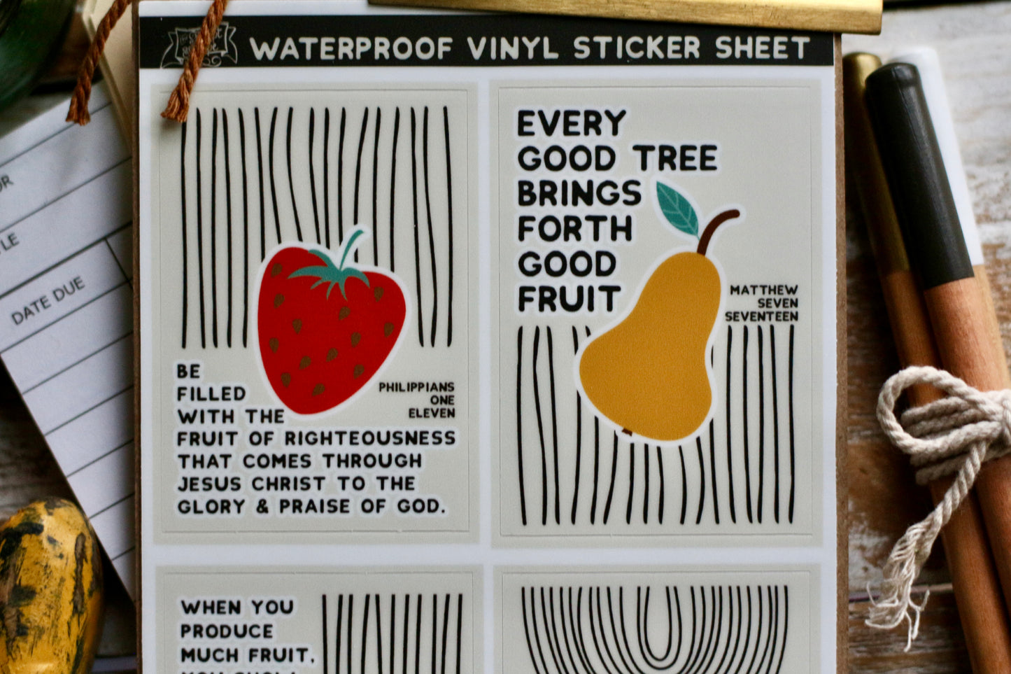 ABIDE fruit waterproof vinyl sticker decal sheet