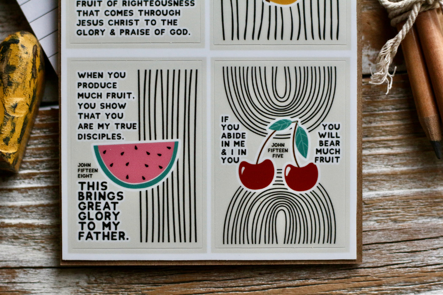 ABIDE fruit waterproof vinyl sticker decal sheet