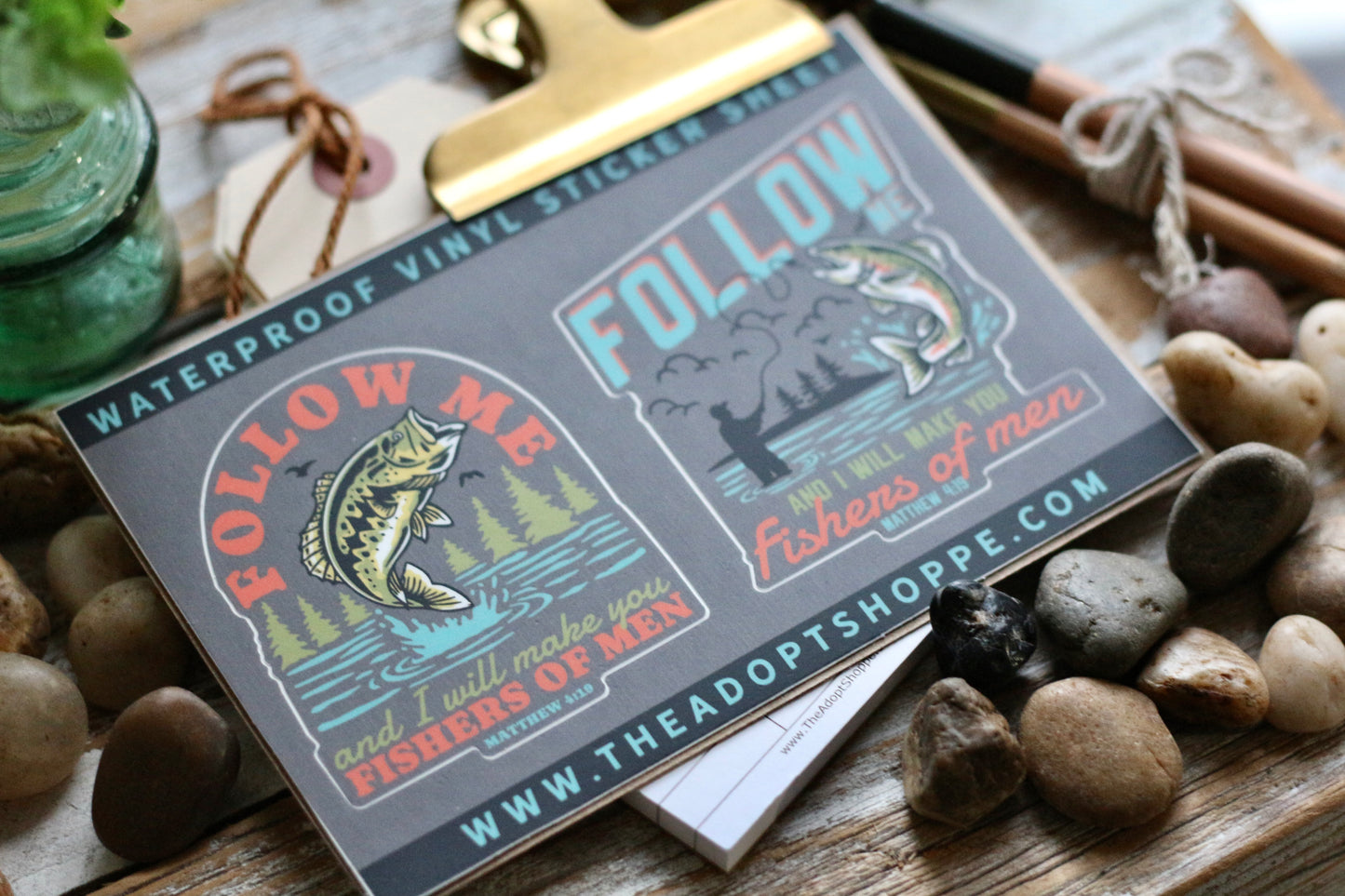 FISHERS OF MEN waterproof vinyl sticker decal sheet
