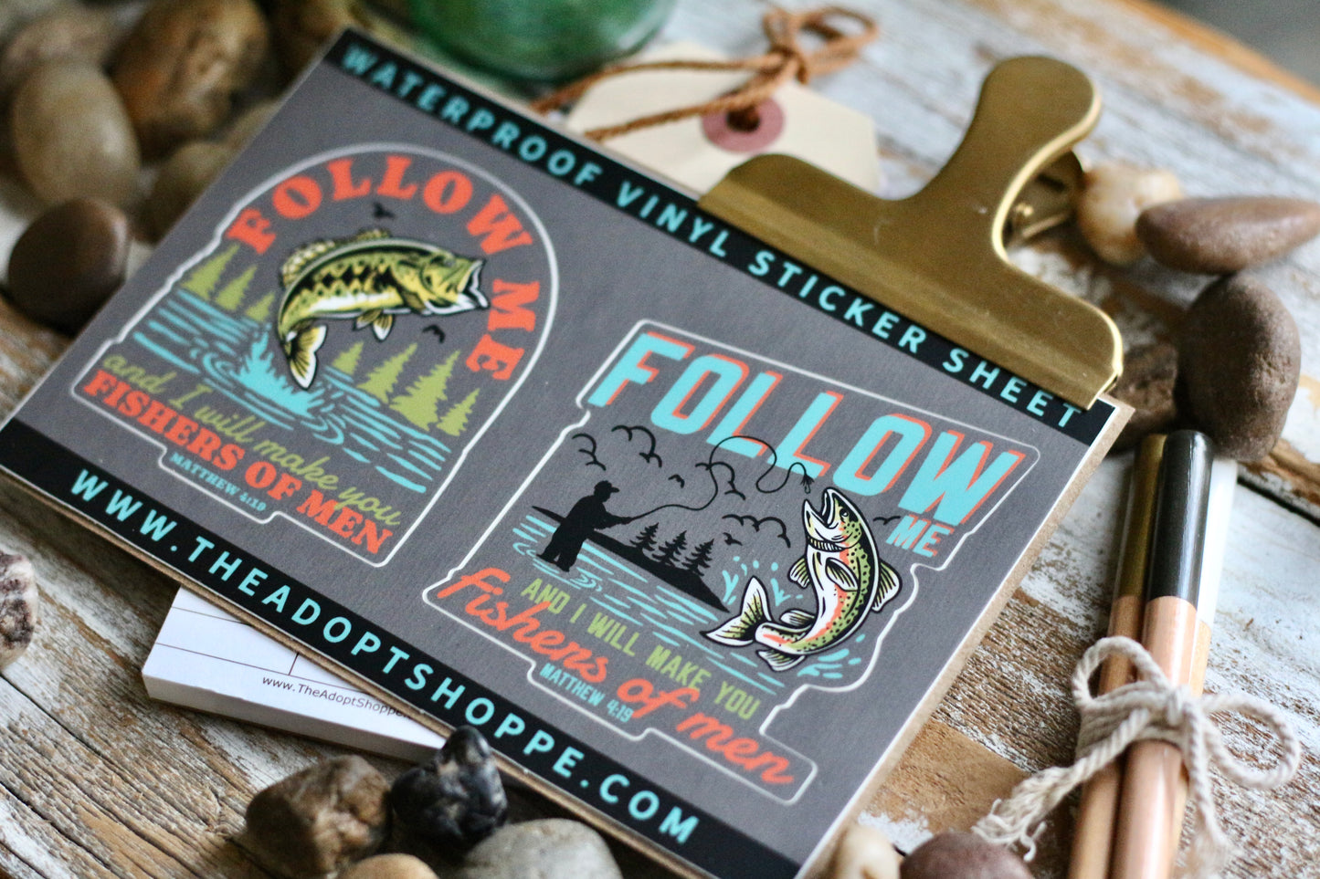 FISHERS OF MEN waterproof vinyl sticker decal sheet
