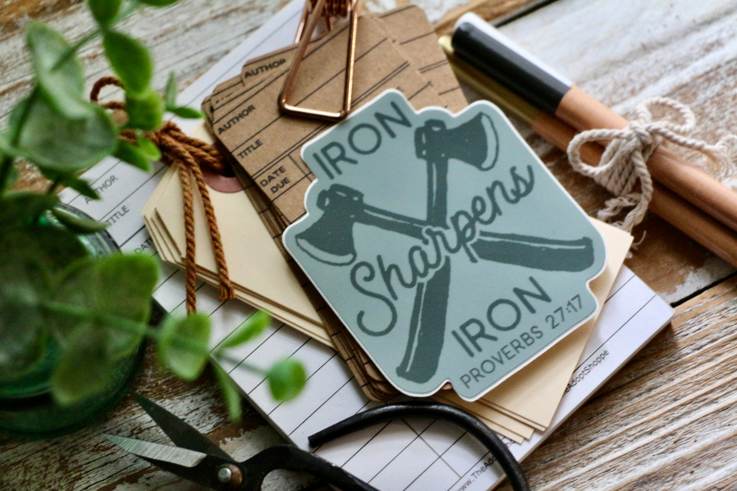 IRON SHARPENS IRON (Proverbs 27:17) waterproof vinyl sticker decal