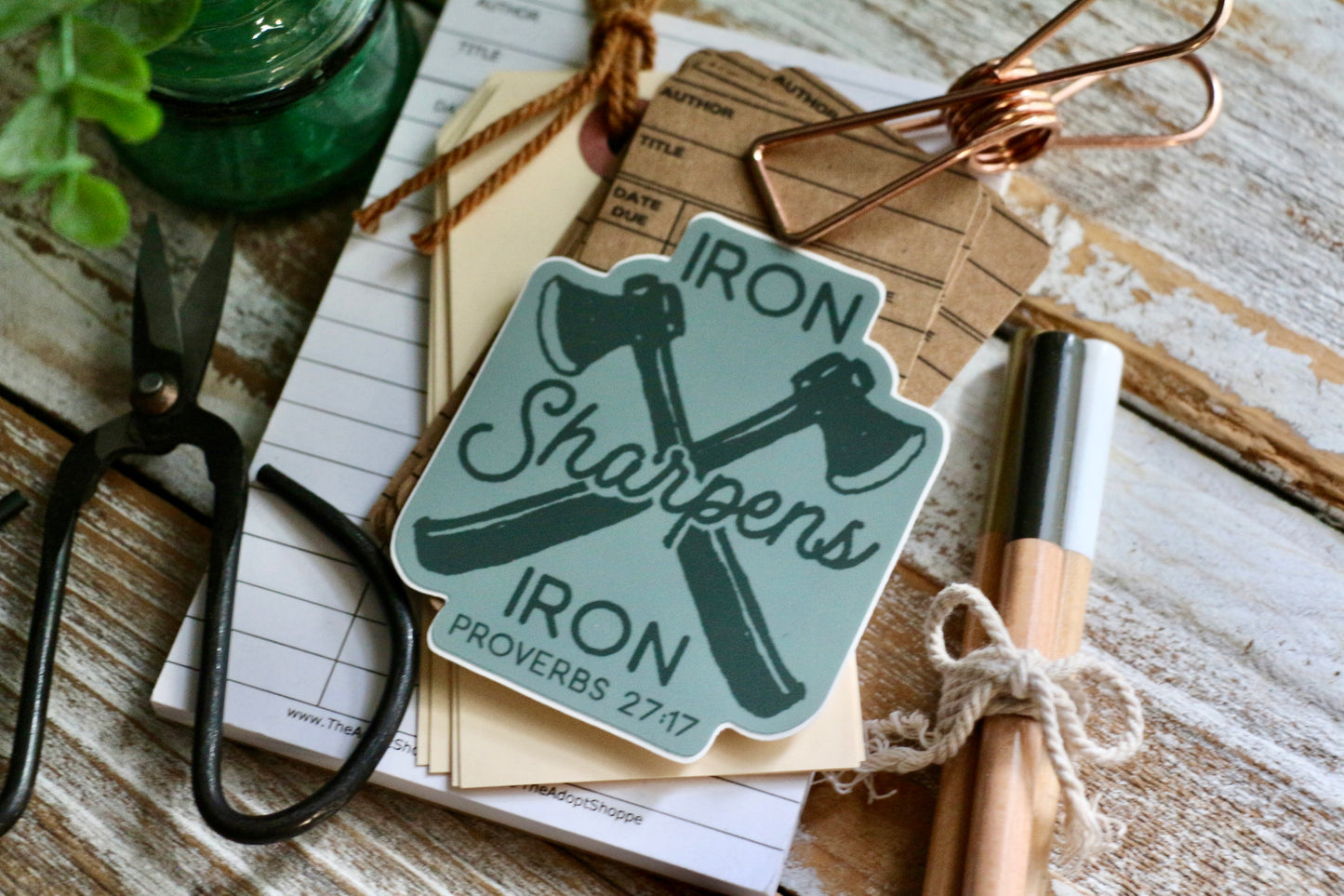 IRON SHARPENS IRON (Proverbs 27:17) waterproof vinyl sticker decal