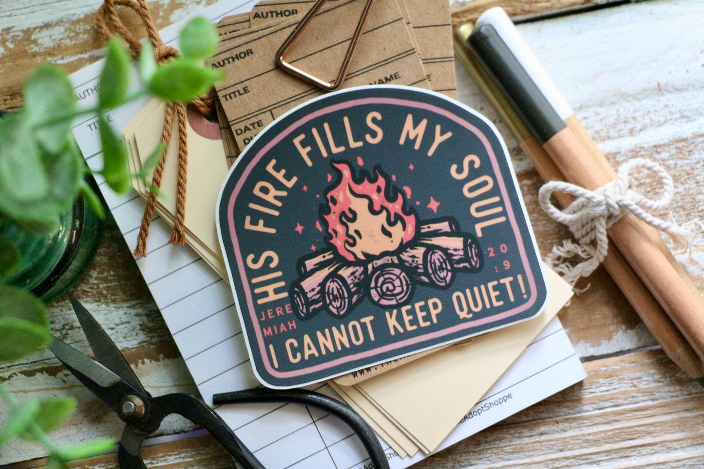 His fire fills my soul campfire waterproof vinyl sticker decal