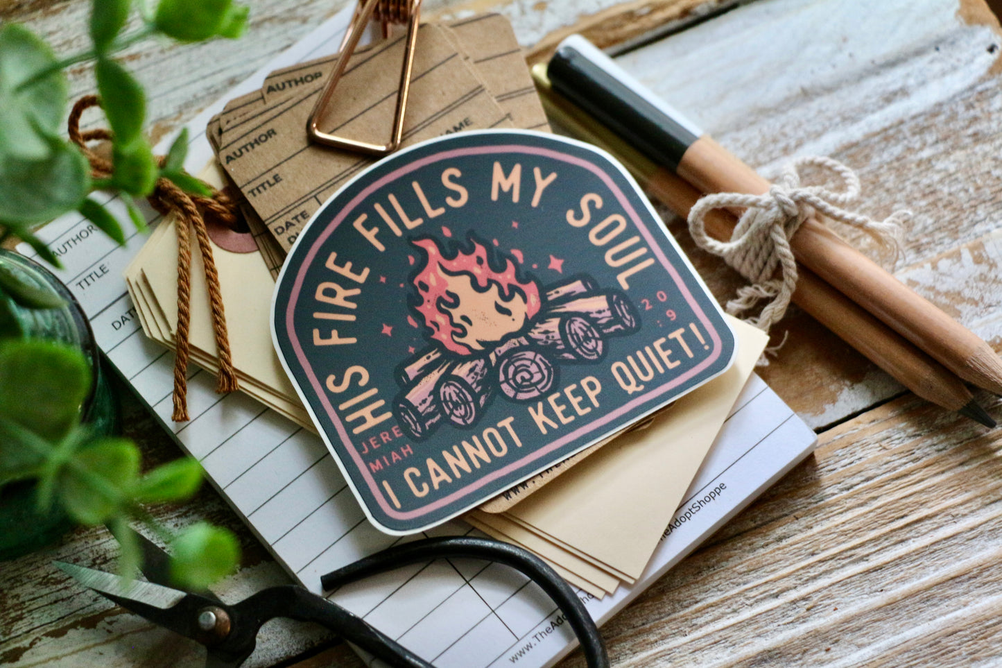 His fire fills my soul campfire waterproof vinyl sticker decal