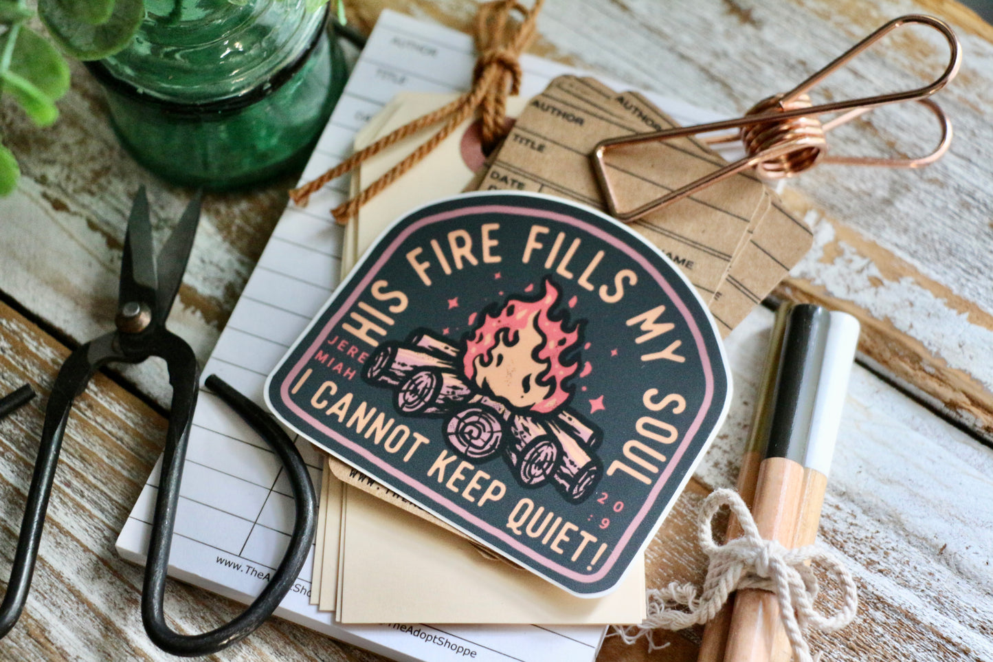 His fire fills my soul campfire waterproof vinyl sticker decal