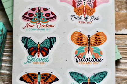 butterfly waterproof vinyl sticker decal sheet
