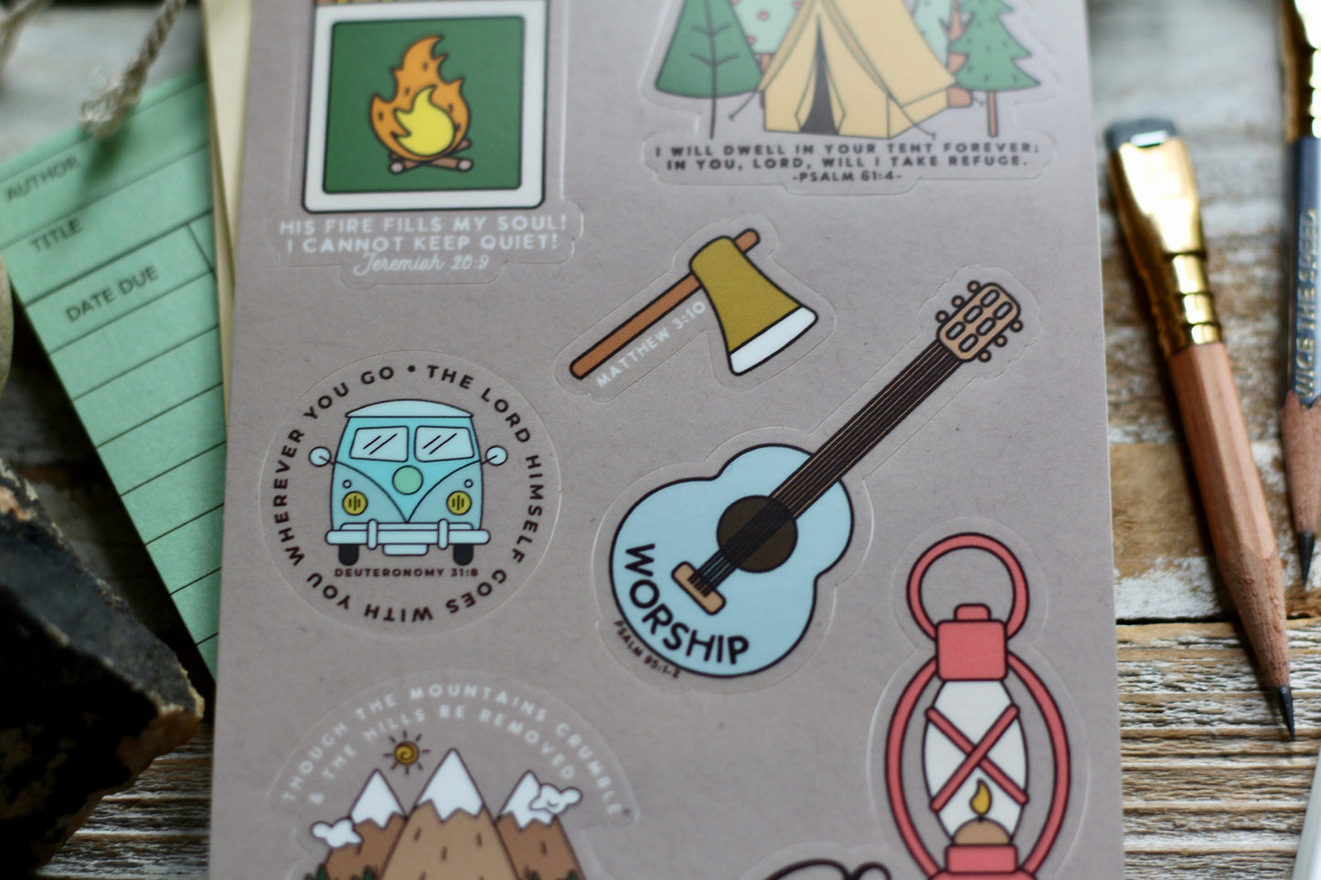 camping waterproof vinyl sticker decal sheet