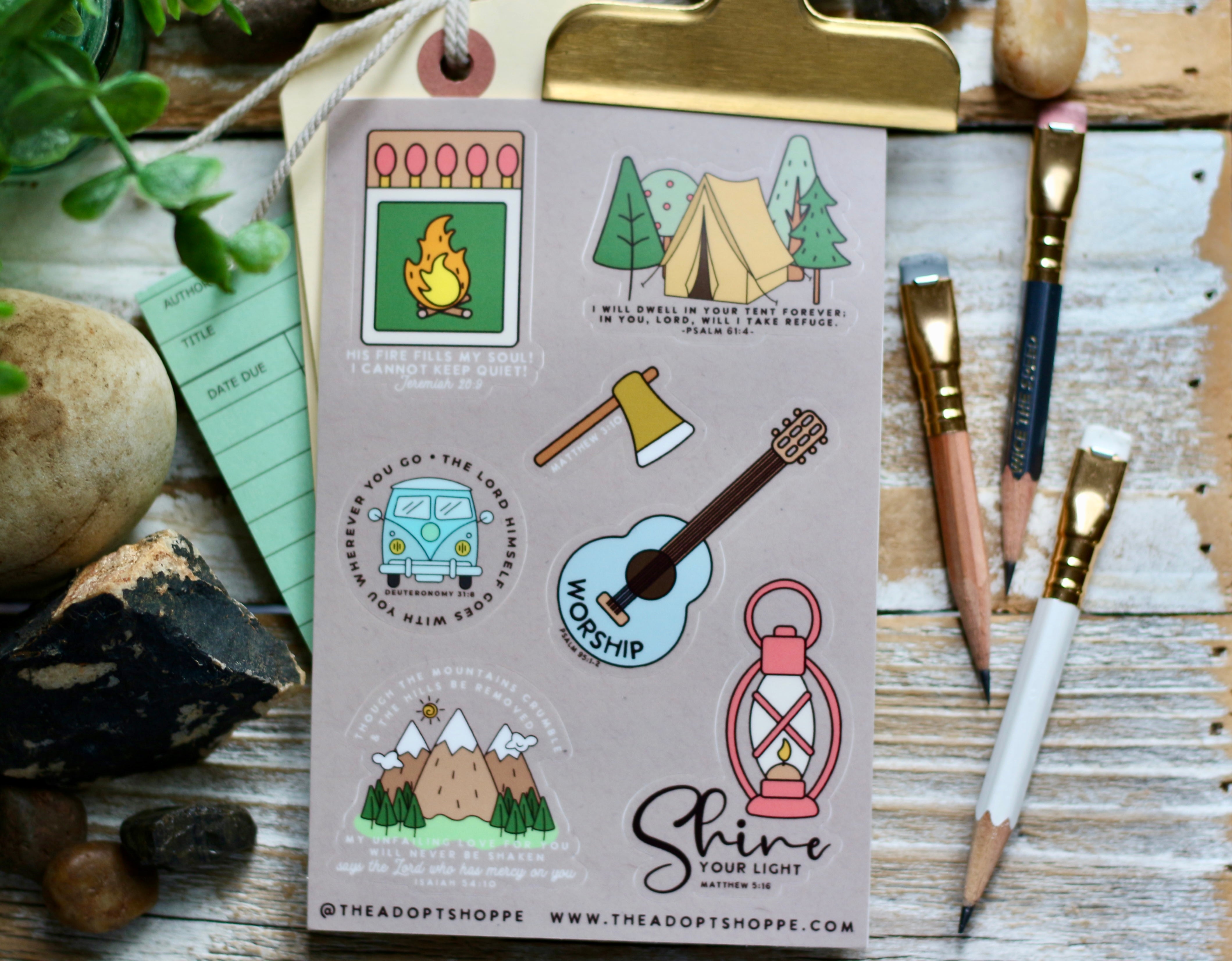 camping waterproof vinyl sticker decal sheet – TheAdoptShoppe