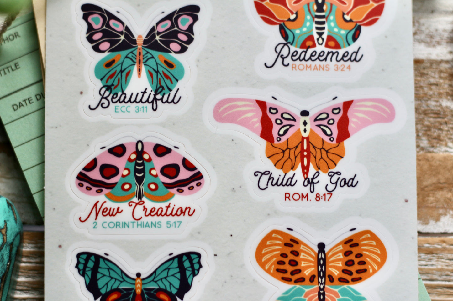 butterfly waterproof vinyl sticker decal sheet