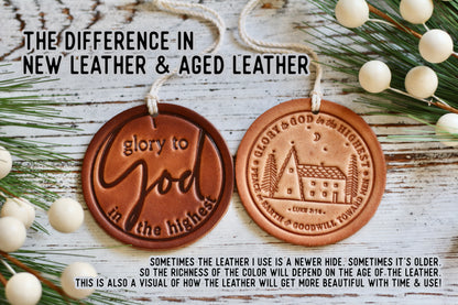 El Roi - the God who sees me - leather hand-stamped ornament