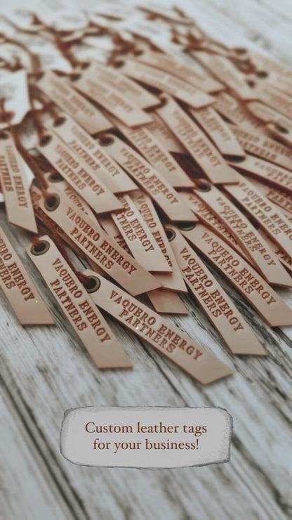 custom hand stamped leather tags (natural unpainted)