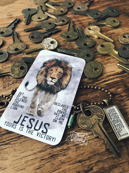 out of the silence the Roaring Lion declared the grave has no claim on me Jesus Yours is the victory #TheAdoptShoppecard