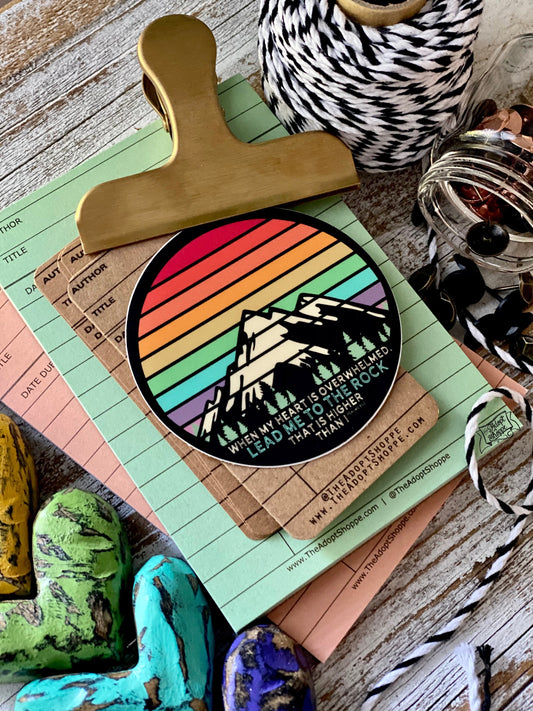 lead me to the ROCK rainbow vinyl sticker