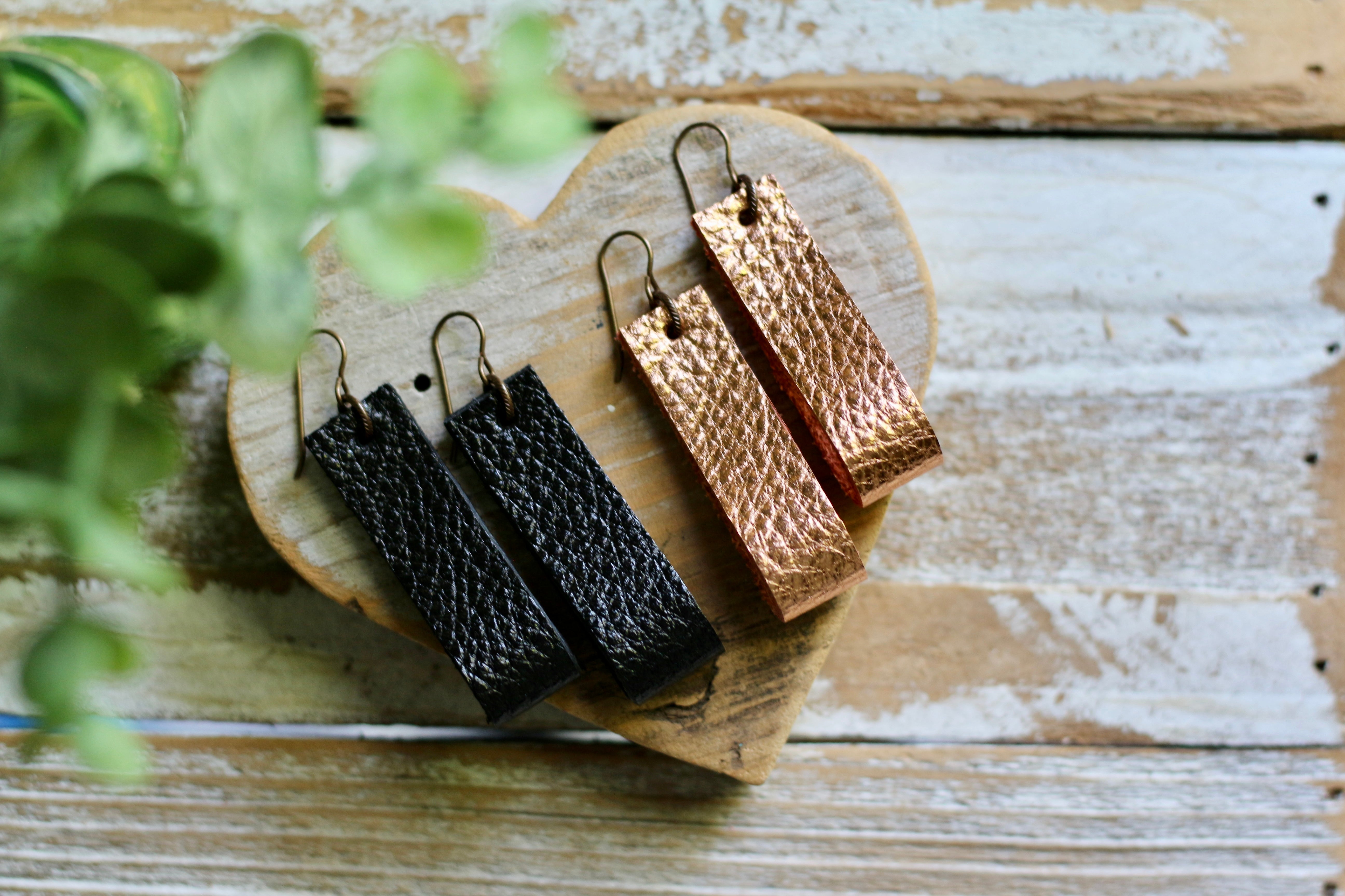 Genuine leather shop for earrings