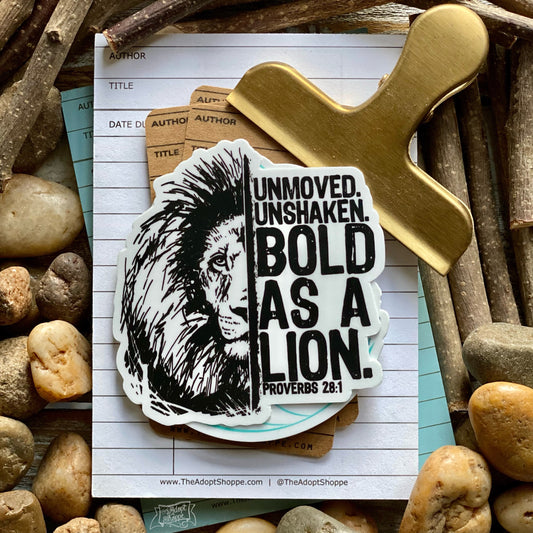 bold as a lion (Proverbs 28:1) vinyl sticker