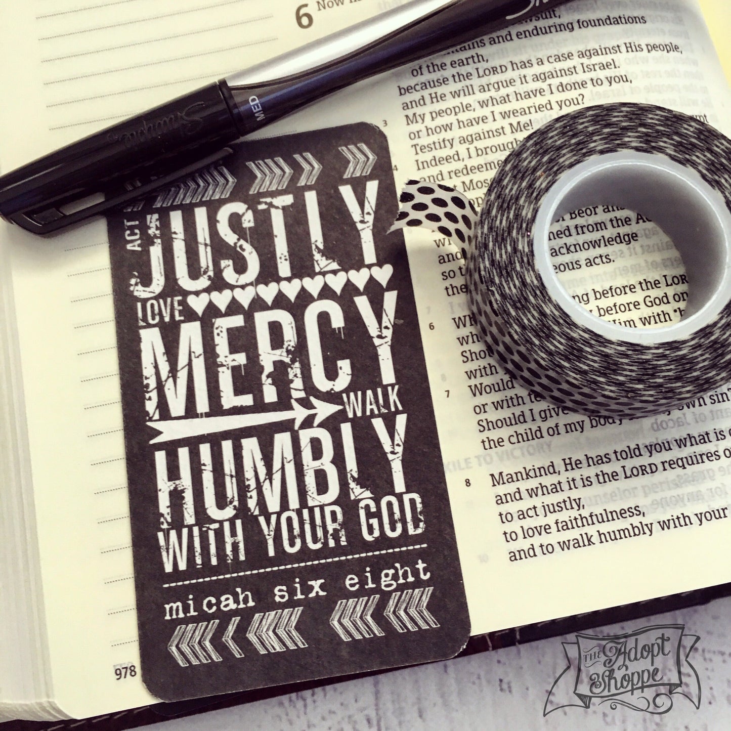 act justly // love mercy // walk humbly Micah 6:8 #TheAdoptShoppecard