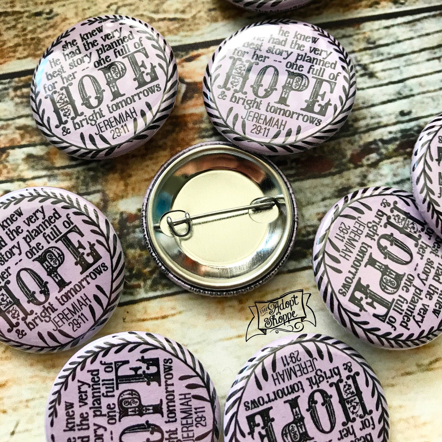 Jeremiah 29:11 hope and bright tomorrows flair button pin / magnet / flat back