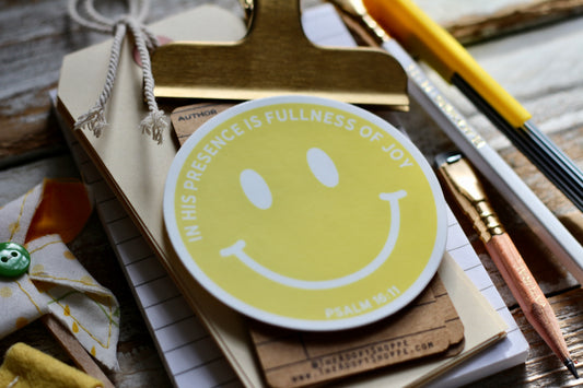 in His presence is fullness of joy (Psalm 16:11) waterproof vinyl sticker decal