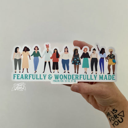 fearfully and wonderfully made (Psalms 139) XXL vinyl sticker