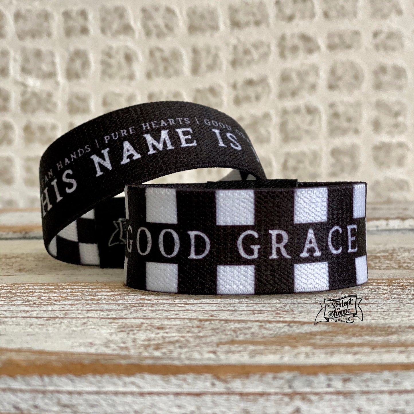 good grace (black check) wristband bracelet