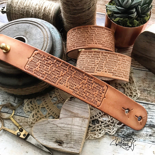 virtuous woman Proverbs 31 (camel/natural) leather cuff