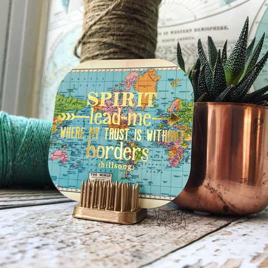 gold foil Spirit lead me #TheAdoptShoppecard