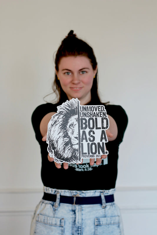 XXL bold as a lion (Proverbs 28:1) vinyl sticker