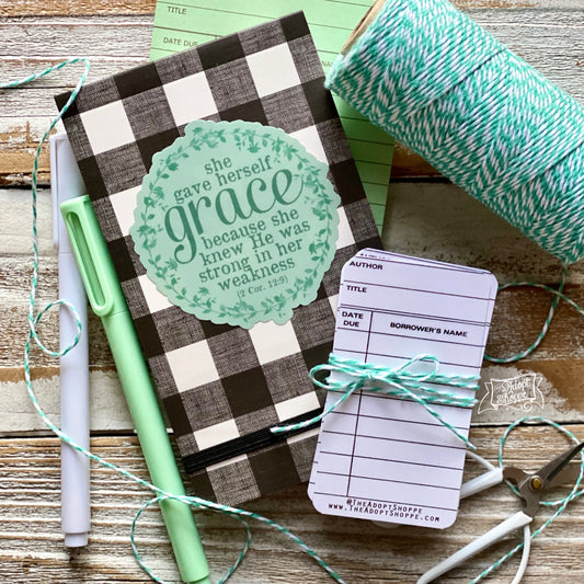 she gave herself grace (2 Corinthians 12:9) mint green vinyl sticker