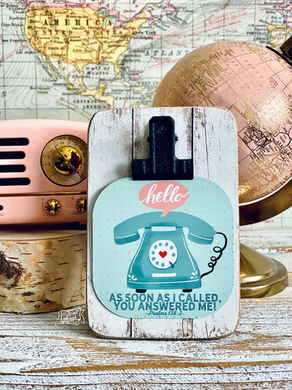 as soon as I called, You answered me vintage telephone (Psalms 138:3) #TheAdoptShoppecard