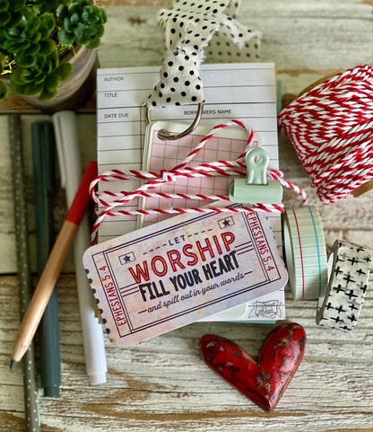 let worship fill your heart red/pink ticket #TheAdoptShoppecard