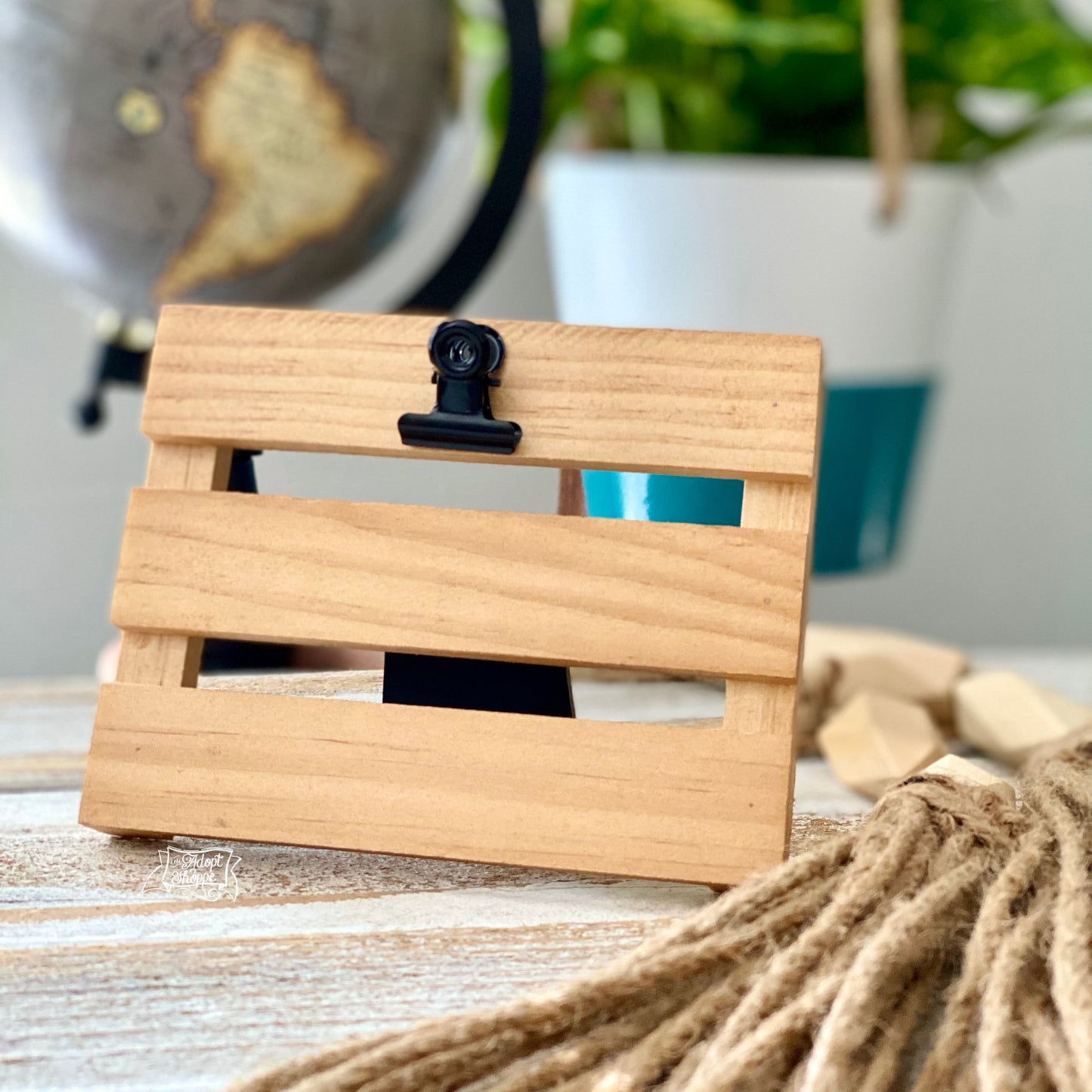 wooden clip frame (tiny slat/pallet) to be purchased with #TheAdoptShoppecards