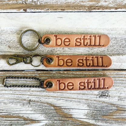 be still (camel/natural) leather tag