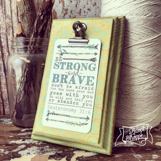 strong & brave (teal) #TheAdoptShoppecard