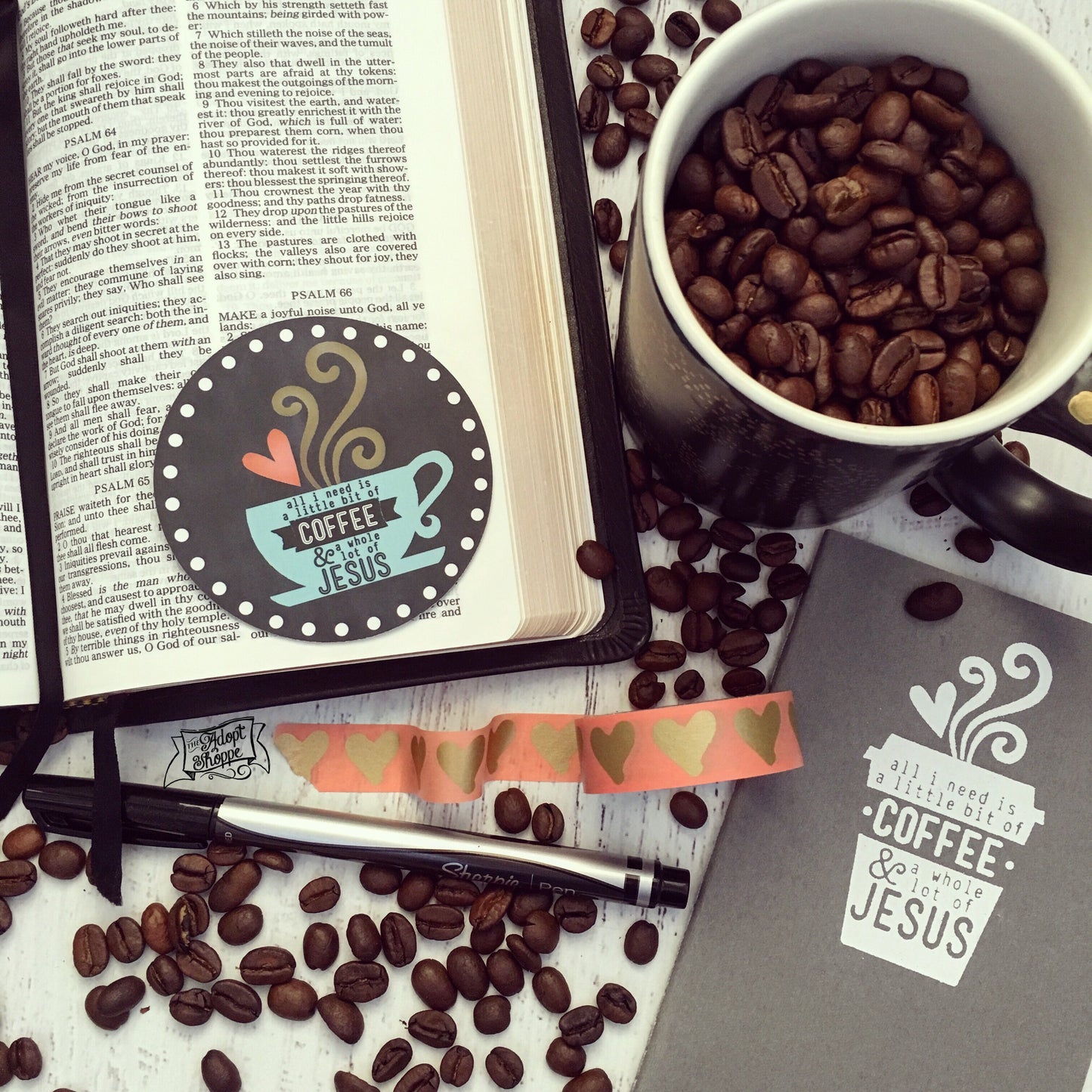 coffee & Jesus #TheAdoptShoppecard (round)