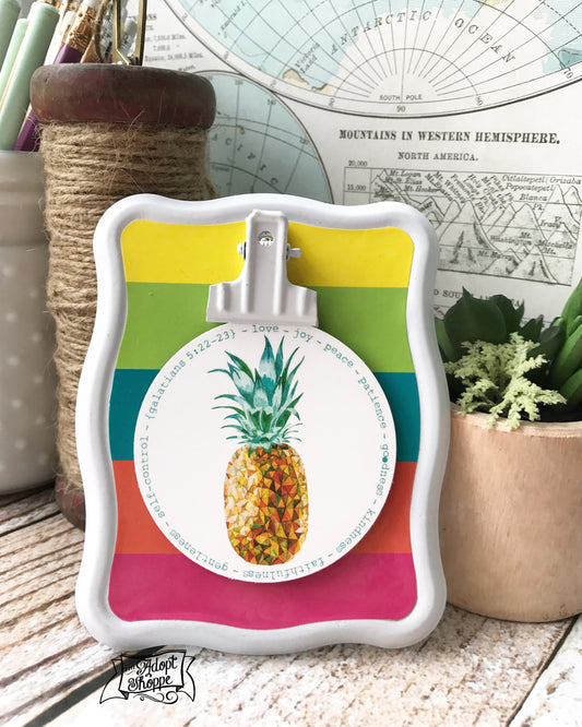 pineapple fruits of the Spirit #TheAdoptShoppecard (round)