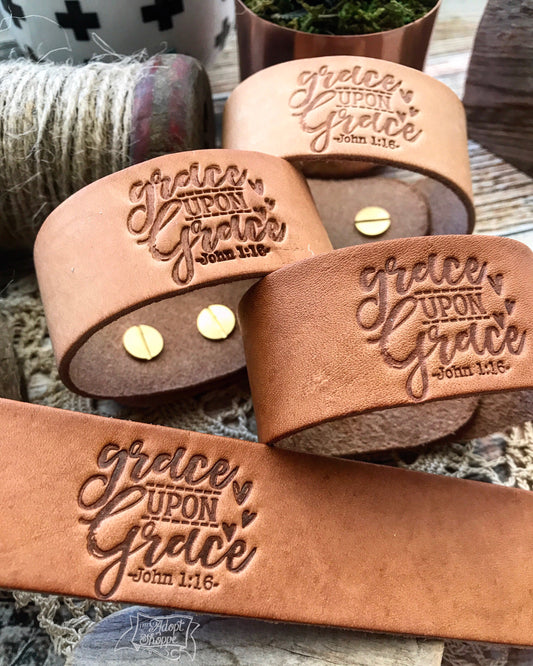 grace upon grace (camel/natural) leather cuff