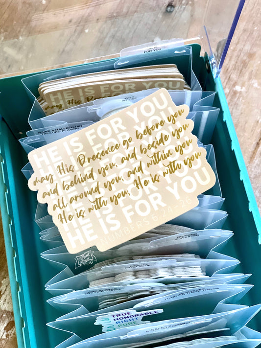 He is for you - the blessing (Numbers 6:24-26) vinyl sticker