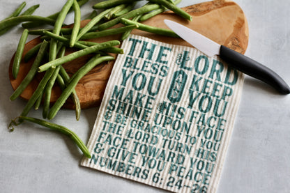 the Lord bless you & keep you (Numbers 6:24-26) the blessing - Swedish dishcloth