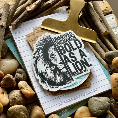 bold as a lion (Proverbs 28:1) vinyl sticker