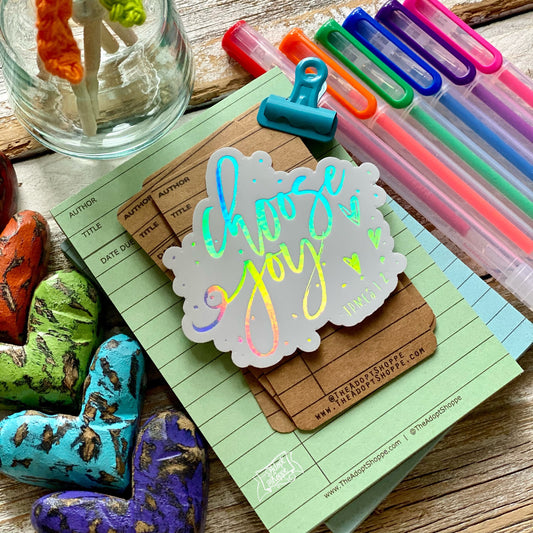 choose joy (James 1:2) hologram vinyl sticker