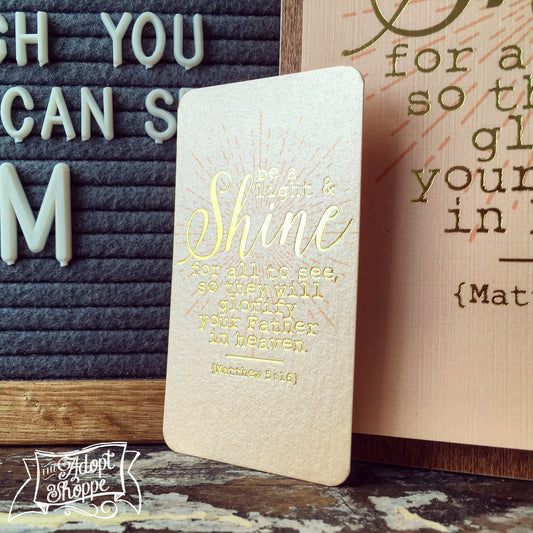 shine peach gold foil #TheAdoptShoppecard